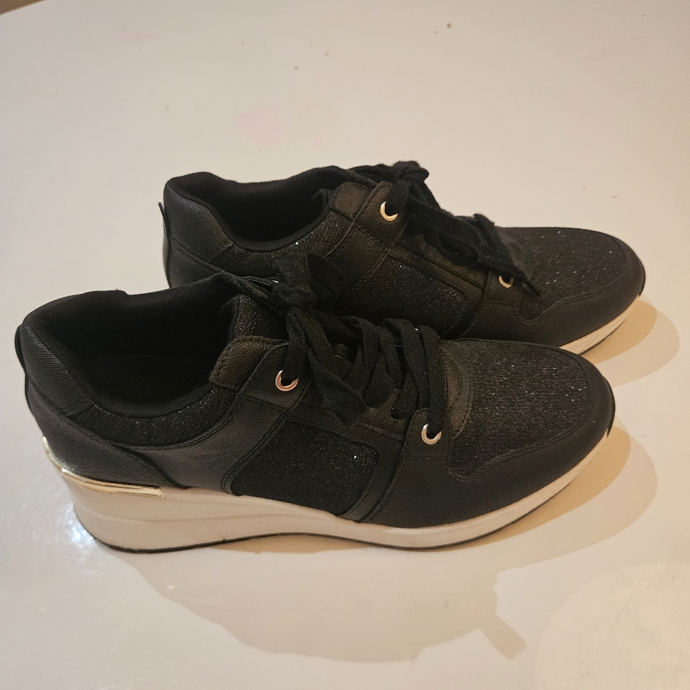 Black glitter sneakers